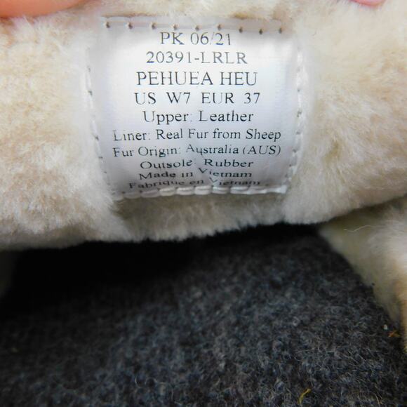 Olu Kai Pehuea Heu Women's Black Lava Rock Slide-In with Shearling Size 7 - Picture 9 of 12